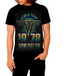 Van Halen World Tour 1978 Logo metal rock Official cotton T-Shirt M NWT